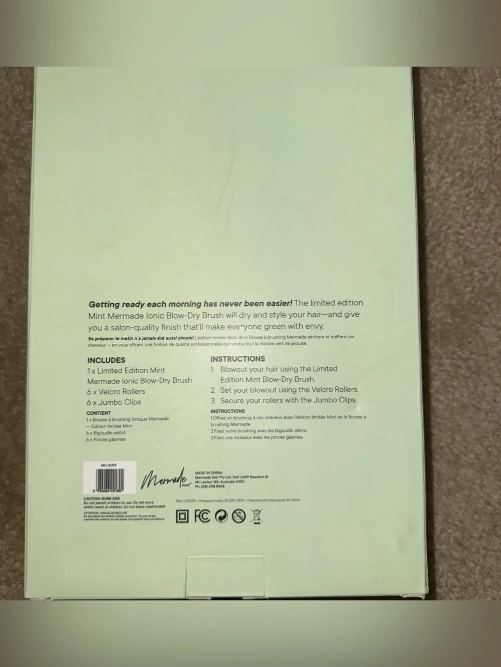 Mermade hair Blowout Kit - Mint color.